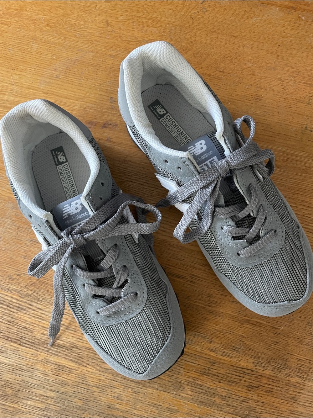 New Balance Gray Mesh & Suede Sneakers